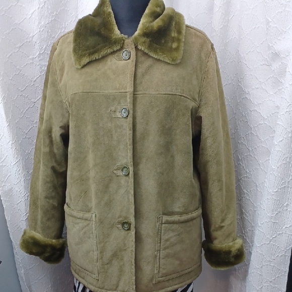 Dennis Basso Green Teddy Jacket with Plush Collar - Picture 2 of 13